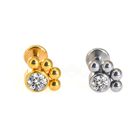 316L Surgical Stainless Steel & G23 Titanium Crystal Rhinestone Labrets for Women Men WG3A239-06-1