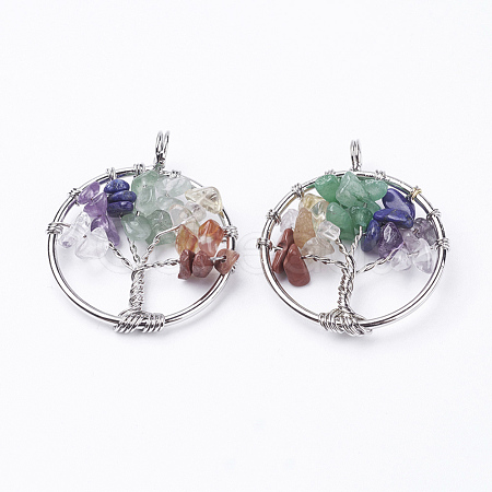 Natural/Synthetic Mixed Stone Pendants G-E419-17P-1