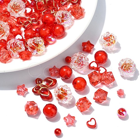 120Pcs 12 Styles Mixed Styles Acrylic Beads MACR-YW0003-05F-1