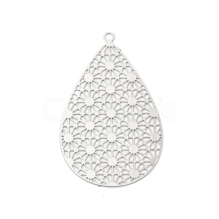 Rack Plating Brass Filigree Pendants KKC-K001-10P-1