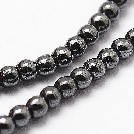 Grade AB Non-magnetic Synthetic Hematite Beads Strands G-P209-02-2mm-1
