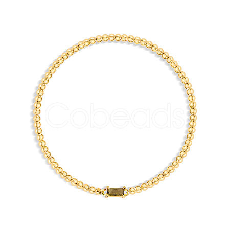 Birthstone 304 Stainless Steel Pave Cubic Zirconia Link Bracelets FS-WG4804B-09-1