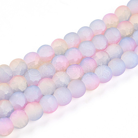 Crackle Glass Beads Strands GLAA-N009-8mm-04-1