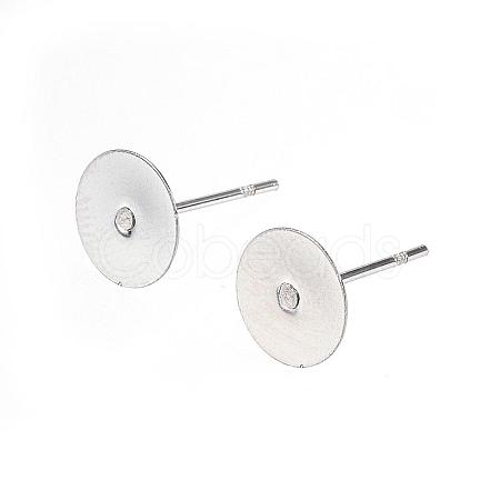 Tarnish Resistant 304 Stainless Steel Stud Earring Findings STAS-D448-088P-8mm-1