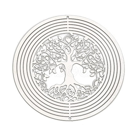 Tree of Life 201 Stainless Steel 3D Rotating Hanging Wind Spinner STAS-Z116-02P-05-1