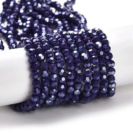 Electroplate Opaque Glass Beads Strands EGLA-A035-P4mm-A09-1