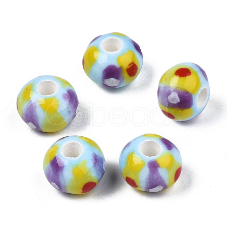 Handmade Porcelain European Beads PORC-S504-005-1