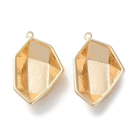 Brass Pendant Rhinestone Settings KK-C079-13G-1