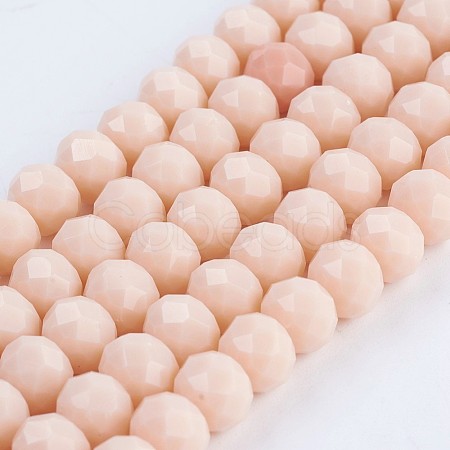 Opaque Glass Beads Strands EGLA-F122-8x6mm-NC06-1