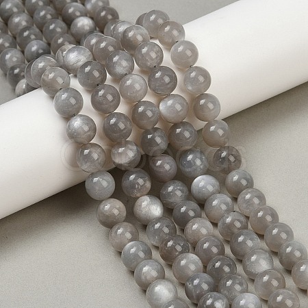 Natural Grey Moonstone Beads Strands G-G206-A01-10mm-1