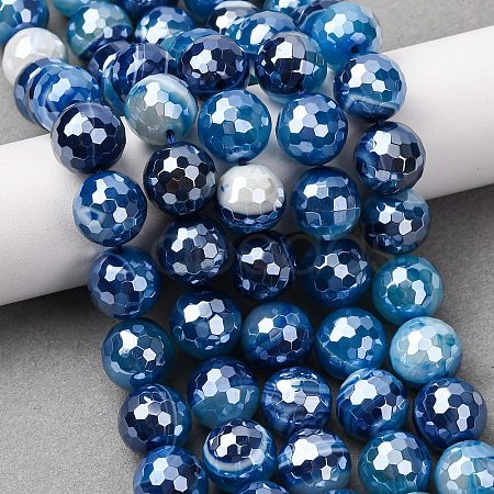 Natural Banded Agate Beads Strands G-B191-A02-12mm-1