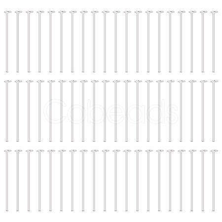 60Pcs 925 Sterling Silver Flat Head Pins STER-BC0002-17B-1