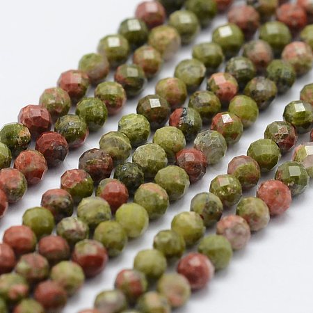 Natural Unakite Beads Strands G-K185-05-1
