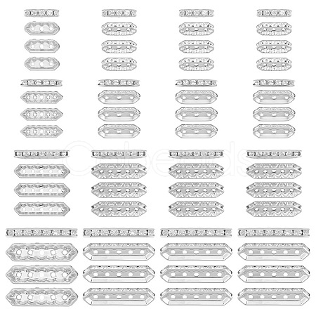 120Pcs 4 Styles Alloy Crystal Rhinestone Spacer Bars FIND-ME0004-07S-1