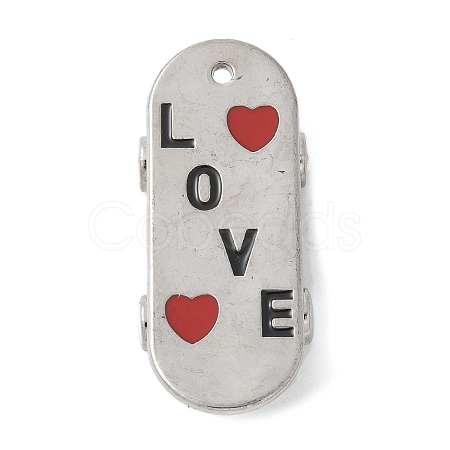 Alloy with Enamel Pendants PALLOY-D290-03P-1