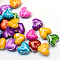 Spray Painted Drawbench Acrylic Beads, Heart, Mixed Color, 15x17x8~8.5mm, Hole: 2mm, about 370pcs/500g