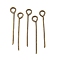 Iron Eye Pin, Cadmium Free & Nickel Free & Lead Free, Antique Bronze, 20x0.7mm, Hole: 2mm, about 970pcs/100g