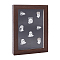 Tabletop Rectangle Wooden Coin Display Stands, Badge Storage Hanging Rack, with Felt Mat and Pothook Clasps, Coconut Brown, 20.5x15.3x3.4cm