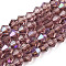 Transparent Electroplate Glass Beads Strands, AB Color Plated, Faceted, Bicone, Dark Violet, 4x4mm, Hole: 0.8mm, about 82~85pcs/strand, 30.5~31cm