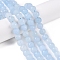 Frosted Natural White Jade Beads Strands, Dyed, Round, Light Sky Blue, 10x10mm, Hole: 1mm, about 37pcs/strand, 14.37~14.8''(36.5~37cm)