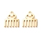 Brass Pendants, Long-Lasting Plated, Adinkra Symbols DUAFE, Real 18K Gold Plated, 17x14x1mm, Hole: 1.5mm