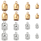 SUNNYCLUE 48Pcs 8 Styles Brass Cord Ends, End Caps, Cone, Mixed Color, 9~15x6~12mm, Hole: 1.5~2mm, Inner Diameter: 5~10.5mm, 6pcs/style