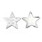 Brass Pendants, Earring Pendants, Star, Platinum, 36.5x38.5x1mm, Hole: 1.5mm