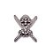 Alloy Skull Cabochons, with Rhinestone, Nail Art Decoration Accessories, Gunmetal, 8.5x6.8x1.8mm