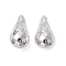 Alloy Beads, Long-Lasting Plated, Section  Teardrop, Silver, 9x5x4mm, Hole: 1mm