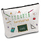 Nurse Theme Polycotton Custom Canvas Stroage Bags,  Metal Zipper Pouches, Rectangle, Word, 18x25cm