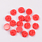 Druzy Resin Cabochons, Flat Round, Crimson, 12x5mm