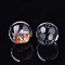 Handmade Blown Glass Globe Beads, Round, Clear, 9.5~10x9mm, Hole: 1.5~2.5mm