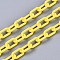 Handmade Opaque Acrylic Paperclip Chains, Drawn Elongated Cable Chains, Gold, 13x7.5x2mm, 19.88 inch(50.5cm)/strand