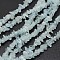 Chips Natural Aquamarine Beads Strands, 3~8x3~12x3~5mm, Hole: 1mm, about 16 inch