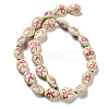 Flower Theme Printed Handmade Porcelain Beads LAMP-D303-06A-02-2