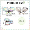Platinum Tone Alloy Rhinestone Butterfly Cabochons DIY-FG0009-98A-2