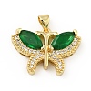 Brass Micro Pave Cubic Zirconia Pendants KK-B059-34G-C-1