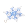 Glass Seed Beaded Snowflake Pendants PALLOY-MZ00890-01-4