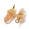 Sandy Brown Watermelon Stone Glass Pointed Pendants G-K329-24G-3