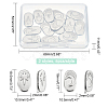 16Pcs 2 Style Oval with Moon & Star 304 Stainless Steel Cabochons STAS-DC0002-66-3