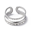 Non-Tarnish 304 Stainless Steel Open Cuff Ring Finding RJEW-C046-08P-2