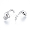 Brass Micro Pave Clear Cubic Zirconia Pendants KK-C006-17P-1
