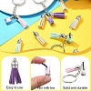 DIY Iron & Glass Bottle with Faux Suede Tassel Pendant Keychain Making Kits DIY-YW0009-99-3