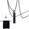 1Pc 304 Stainless Steel Cuboid Pendant Urn Ashes Necklaces NJEW-FH0001-35A-1