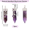 Beebeecraft 5Pcs Natural Amethyst Big Pendants G-BBC001-24-2