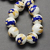 Floral Printed Porcelain Beads PORC-Q199-8mm-04-1