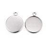 Non-Tarnish 304 Stainless Steel Pendant Cabochon Settings X-STAS-F191-14P-G-2