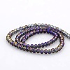 Full Rainbow Plated Faceted Rondelle  Glass Beads Strands GLAA-A024B-FR04-2