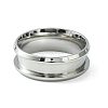 201 Stainless Steel Grooved Finger Ring Settings STAS-TAC0001-10C-P-2