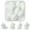 4Styles 4Pcs Flocking Resin Cute Puppy Pendants RESI-YW0003-43A-1
